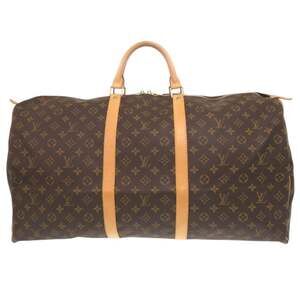 LOUIS VUITTON Brown Monogram Keepall 60 Boston Bag